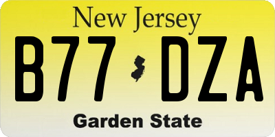 NJ license plate B77DZA
