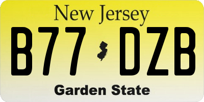 NJ license plate B77DZB