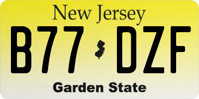 NJ license plate B77DZF