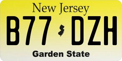 NJ license plate B77DZH