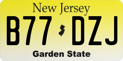 NJ license plate B77DZJ