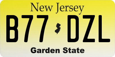 NJ license plate B77DZL