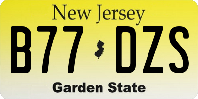 NJ license plate B77DZS