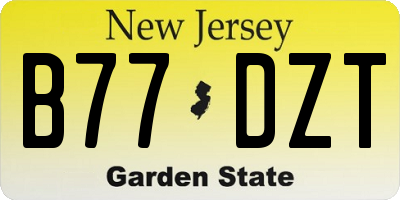 NJ license plate B77DZT
