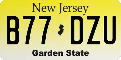 NJ license plate B77DZU