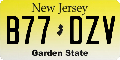 NJ license plate B77DZV