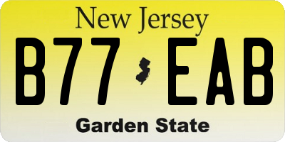 NJ license plate B77EAB