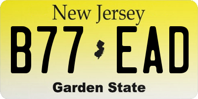 NJ license plate B77EAD