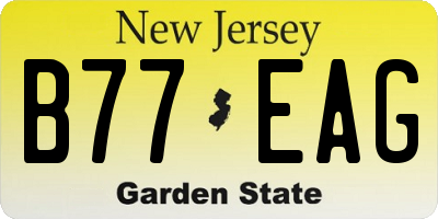 NJ license plate B77EAG