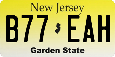 NJ license plate B77EAH