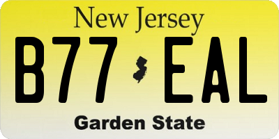 NJ license plate B77EAL