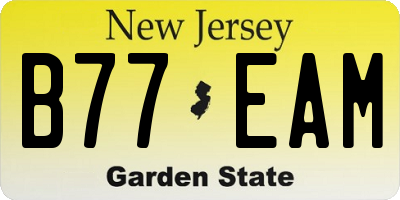 NJ license plate B77EAM