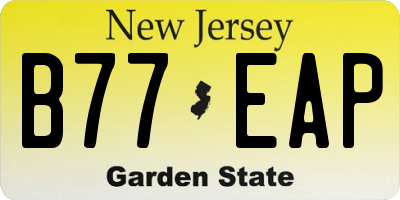 NJ license plate B77EAP
