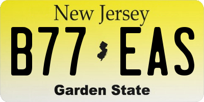 NJ license plate B77EAS