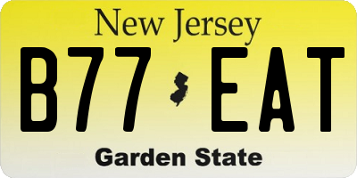 NJ license plate B77EAT