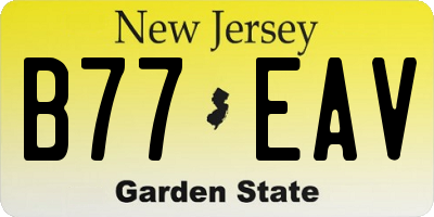 NJ license plate B77EAV