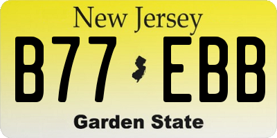 NJ license plate B77EBB