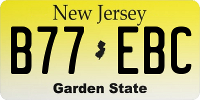 NJ license plate B77EBC