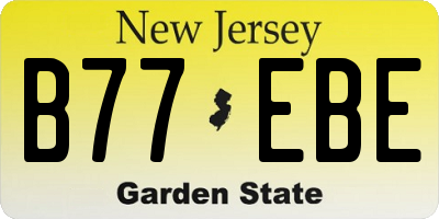 NJ license plate B77EBE