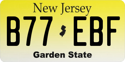 NJ license plate B77EBF