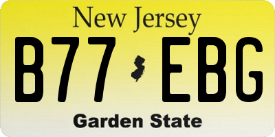 NJ license plate B77EBG