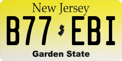 NJ license plate B77EBI