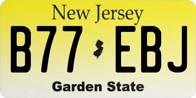 NJ license plate B77EBJ