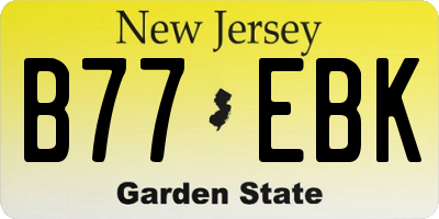 NJ license plate B77EBK