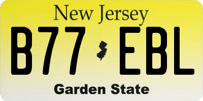 NJ license plate B77EBL