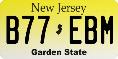 NJ license plate B77EBM