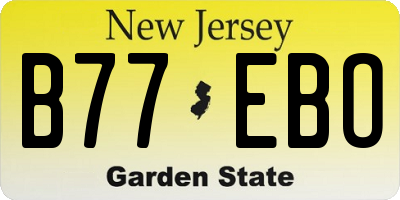 NJ license plate B77EBO