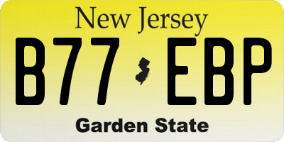 NJ license plate B77EBP