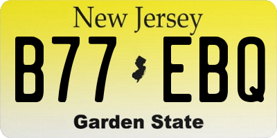 NJ license plate B77EBQ