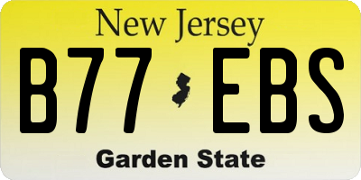 NJ license plate B77EBS