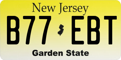 NJ license plate B77EBT