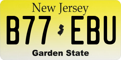 NJ license plate B77EBU