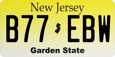 NJ license plate B77EBW