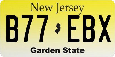 NJ license plate B77EBX