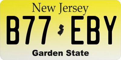 NJ license plate B77EBY