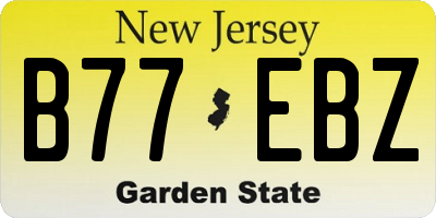 NJ license plate B77EBZ