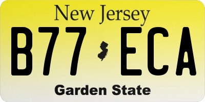 NJ license plate B77ECA