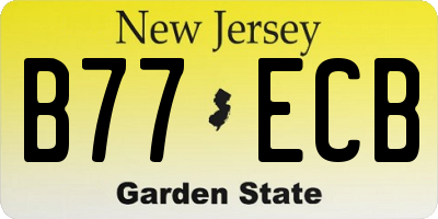 NJ license plate B77ECB