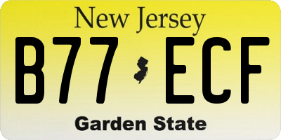NJ license plate B77ECF