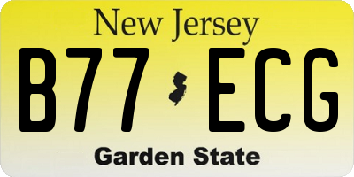 NJ license plate B77ECG