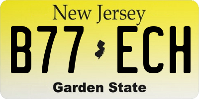 NJ license plate B77ECH