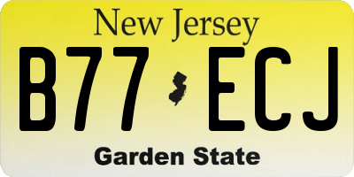 NJ license plate B77ECJ