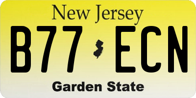 NJ license plate B77ECN