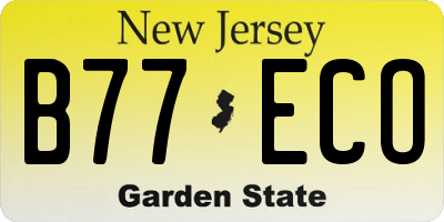 NJ license plate B77ECO
