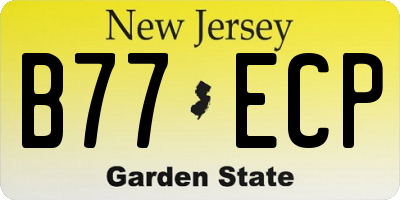 NJ license plate B77ECP