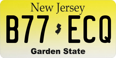 NJ license plate B77ECQ